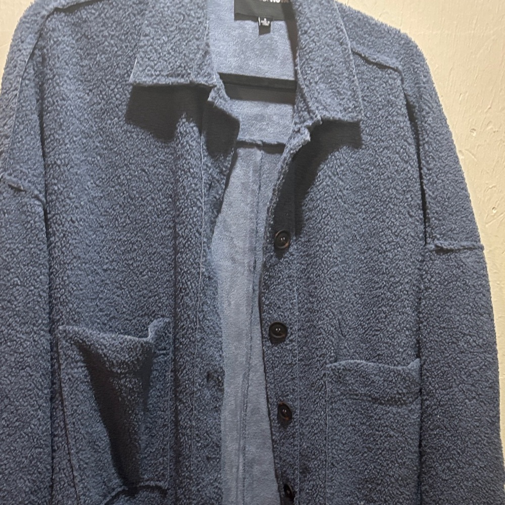 Blue terry long jacket